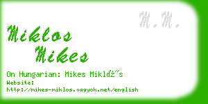 miklos mikes business card